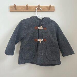 Vintage Lands' End Gray toddler unisex Pea Coat with Toggle Closures size 2T